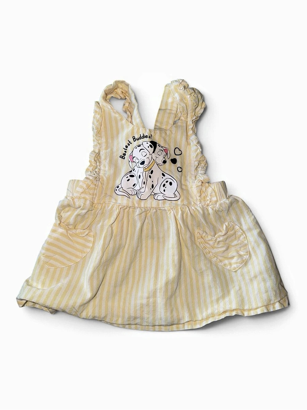 Disney Baby Girls Striped Dress Yellow White Size 0/3M